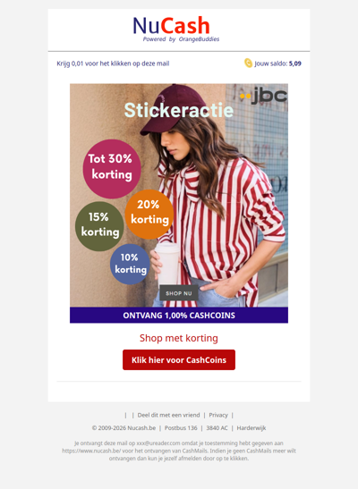 Stickeractie bij JBC: tot 30% korting!