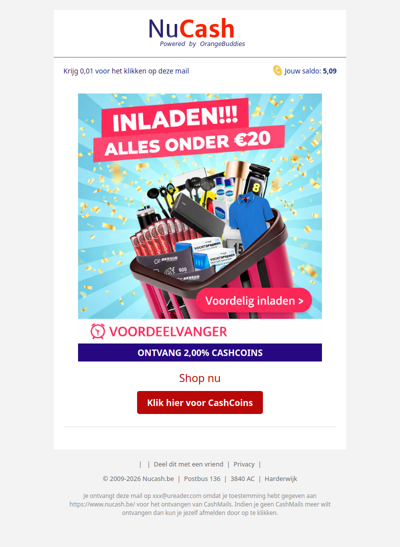 Inladen bij VoordeelVanger: alles onder €20!