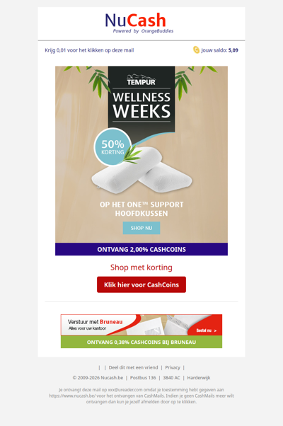 Wellness Weeks: 50% korting bij TEMPUR!