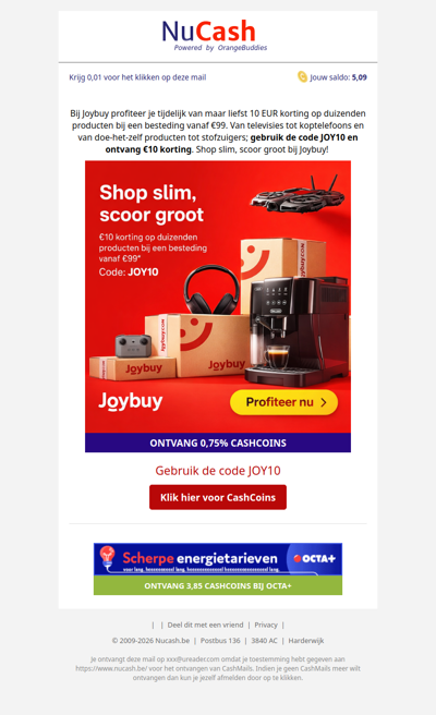 Shop slim, scoor groot: 10 EUR korting bij Joybuy!