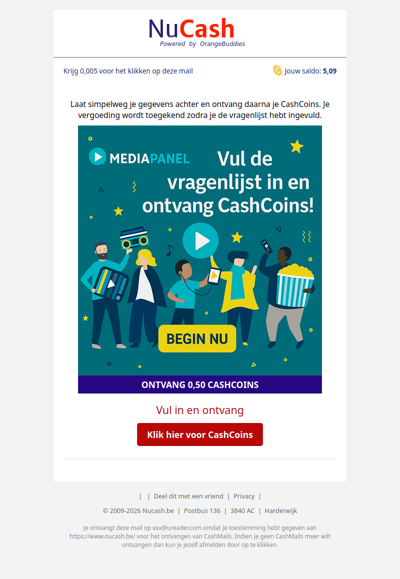 Geef je mening en ontvang CashCoins!