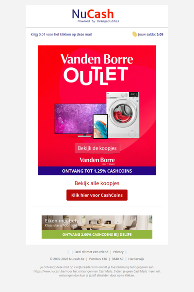 OUTLET bij Vanden Borre!