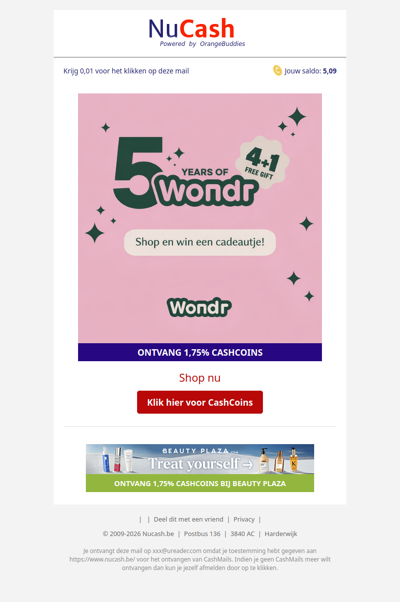 Shop en win een cadeautje bij WONDR!