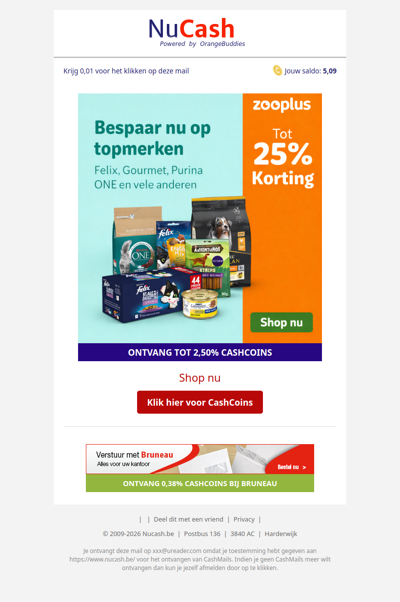 Tot 25% korting op topmerken bij zooplus!