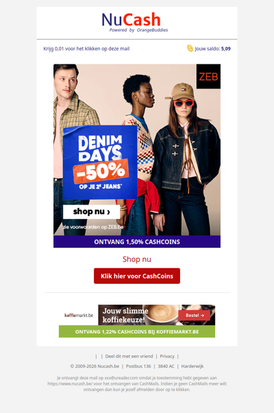 Denim Days bij ZEB: -50% op je 2e jeans!