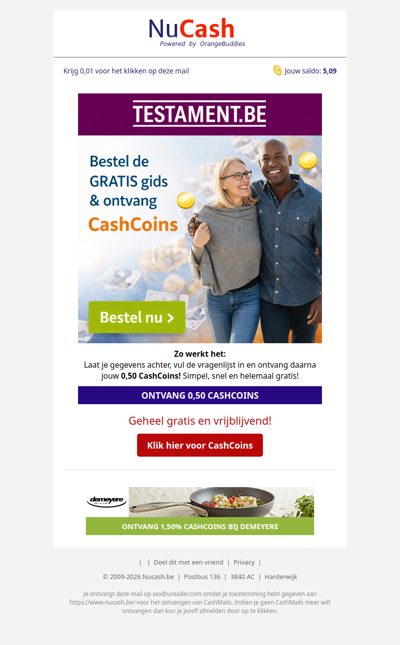 0,50 CashCoins + een gratis gids!