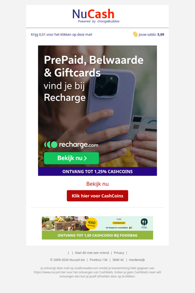 Prepaid, belwaarde & giftcards vind je bij Recharge.com