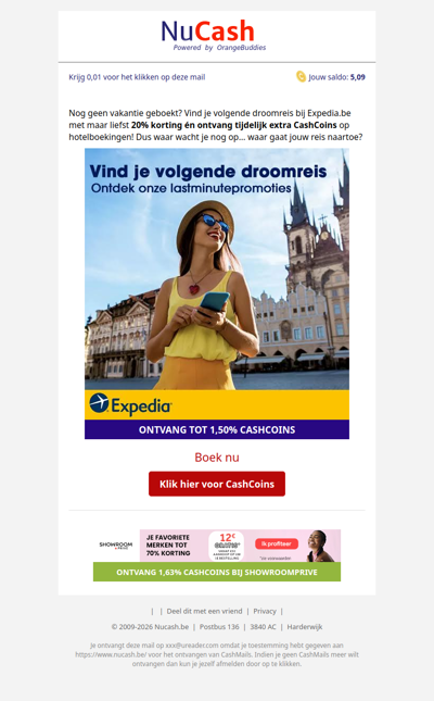 20% korting + extra CashCoins bij Expedia!