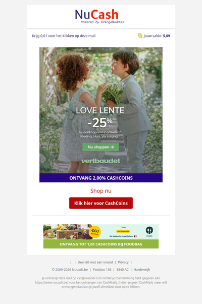 Love lente: -25% bij aankoop van 2 artikelen!