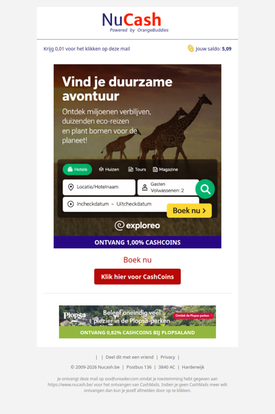Vind je duurzame avontuur bij Exploreo!