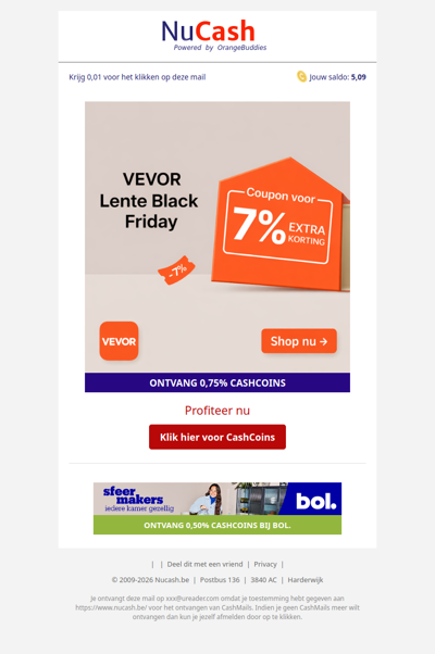 Lente Black Friday bij VEVOR: 7% extra korting!