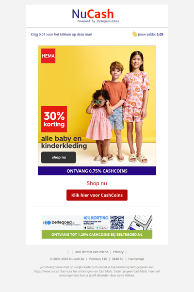 30% korting op alle baby- en kinderkleding!