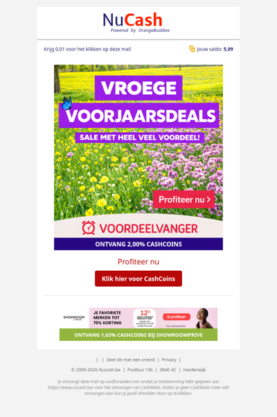 Vroege Voorjaarsdeals bij VoordeelVanger met veel voordeel!