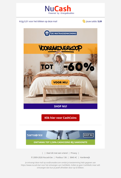 Tot 60% korting bij De Matrassenkoning!