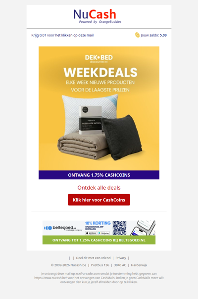 Elke week nieuwe weekdeals bij Dekbed-Discounter