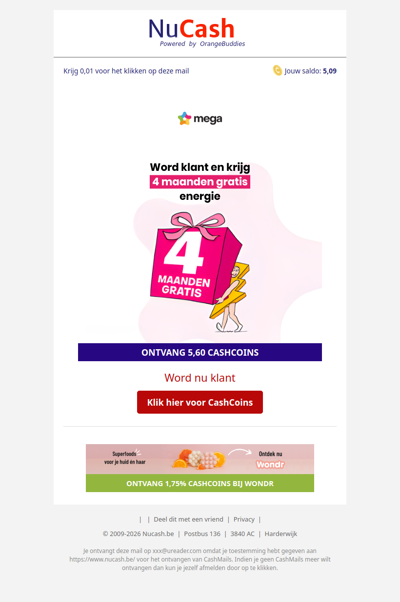 4 maanden gratis energie voor jou!