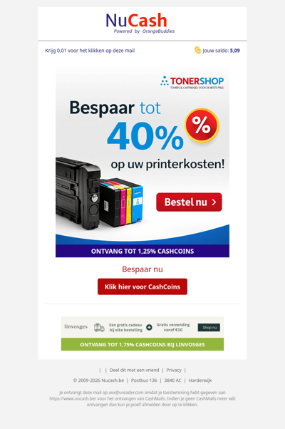 Bespaar tot 40% bij Tonershop!