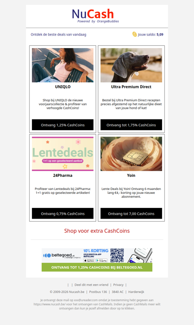 Hi wdqd, er staan 4 nieuwe deals voor je klaar!