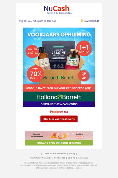 Voorjaarsopruiming bij Holland & Barrett: tot -70%!