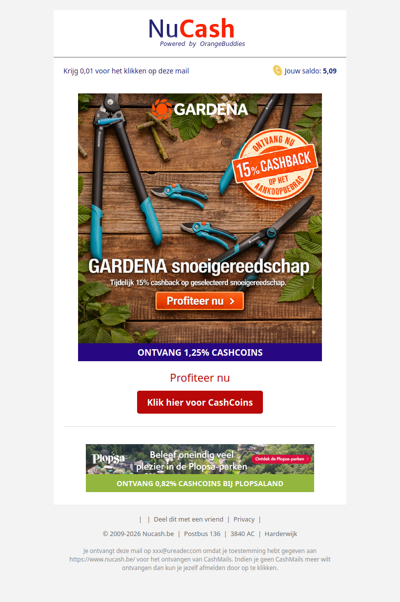 Tijdelijk 15% cashback op snoeigereedschap bij Gardena!