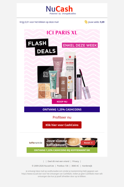 Alleen deze week flash deals bij ICI PARIS XL!