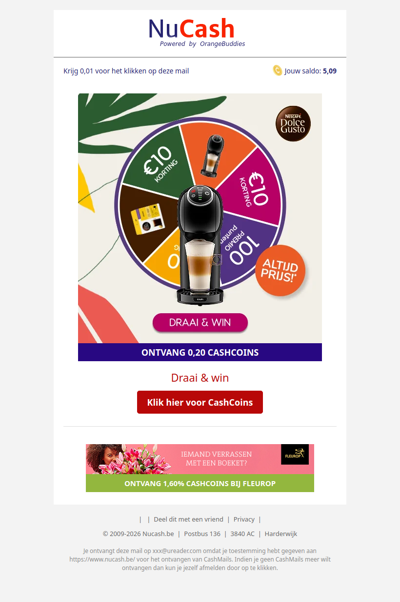 Draai aan het rad & win. Altijd prijs!