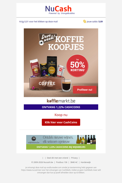 Koffiekoopjes bij Koffiemarkt.be: tot 50% korting!