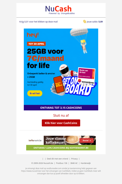 25GB voor 7 EUR per maand for life bij hey!
