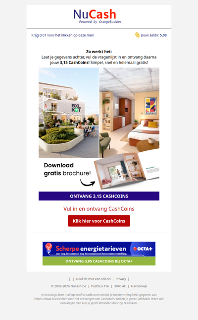 Ontvang snel 3,15 CashCoins!