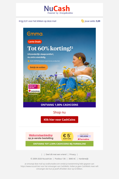 Lente deals bij Emma: tot 60% korting!