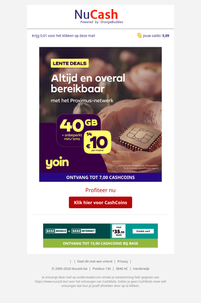6 maanden 4 EUR korting bij Yoin!