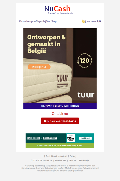 120 nachten proefslapen op het beste matras bij Tuur!