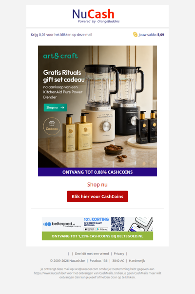 Moederdag actie bij Art & Craft: gratis Rituals cadeau!