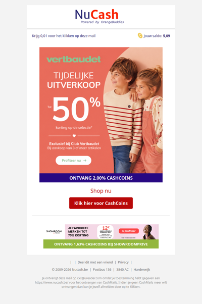 Tijdelijk uitverkoop: tot 50% korting!