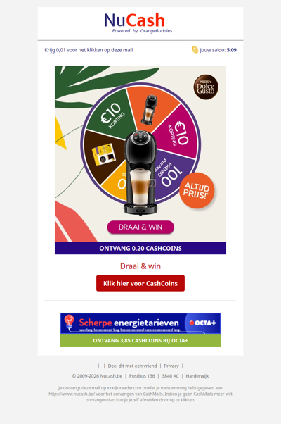 Draai aan het rad & win. Altijd prijs!