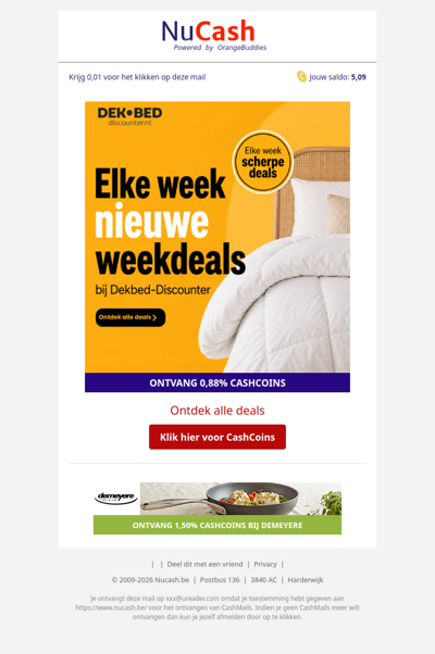 Elke week nieuwe weekdeals bij Dekbed-Discounter