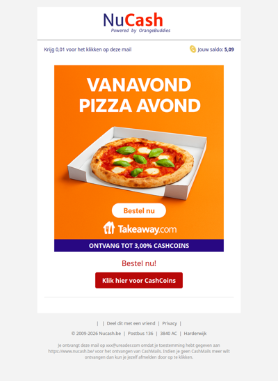 Geen zin om te koken? Pizza time met Takeaway.com