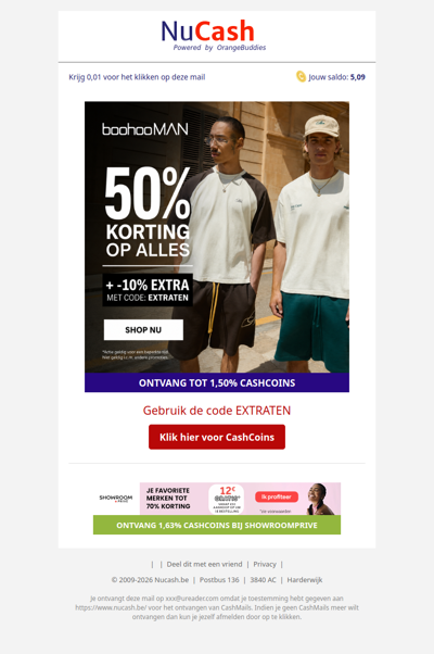 50% korting bij boohooMan