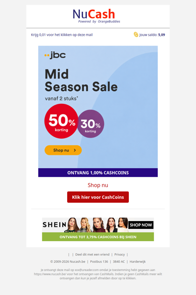 Mid Season Sale: scoor nu tot 50% korting bij JBC