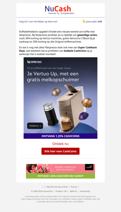 Profiteer nu van hoge kortingen op Nespresso machines
