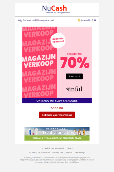 Magazijn verkoop: bespaar tot 70%!