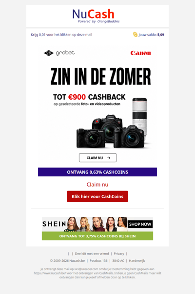 Ontdek Canon producten met hoge cashback deals