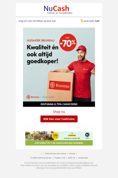 Tot 70% korting op Bruneau huismerk