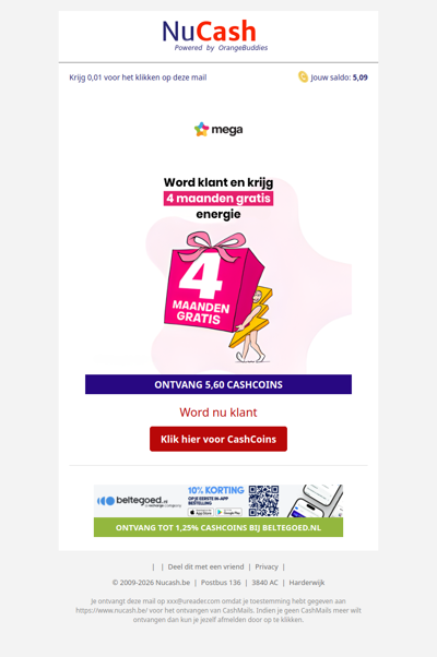 Krijg 4 maanden gratis energie