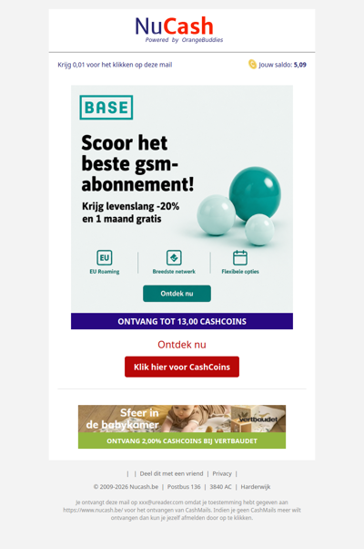 Levenslang 20% korting én 1 maand gratis