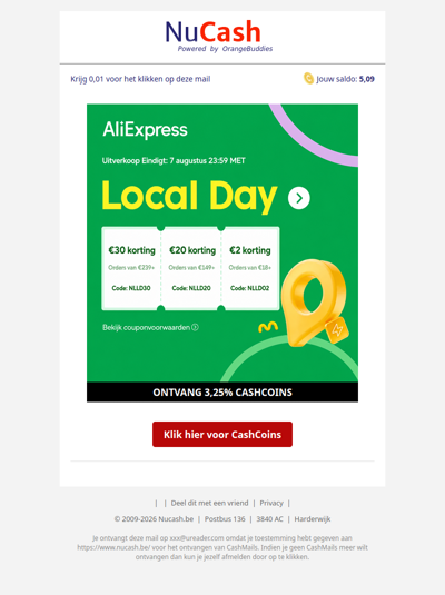 Local Day tot 60% korting bij Aliexpress