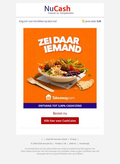 Trek in iets lekkers? Bestel met Takeaway.com