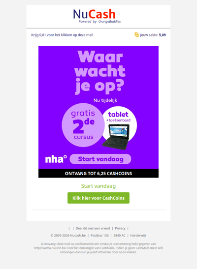 Start je cursus en ontvang tijdelijk een gratis tablet