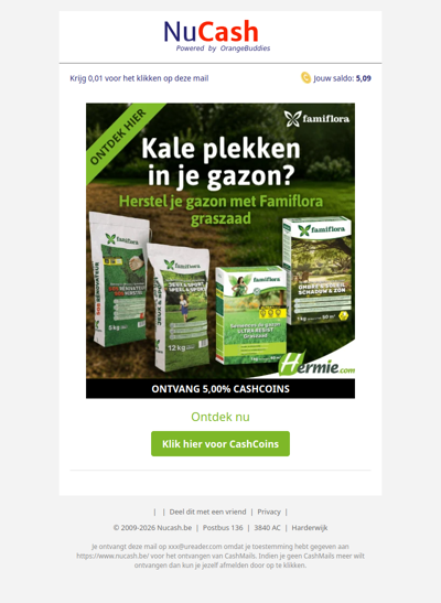 Kale plekken in je gazon? Ontdek Famiflora bij Hermie
