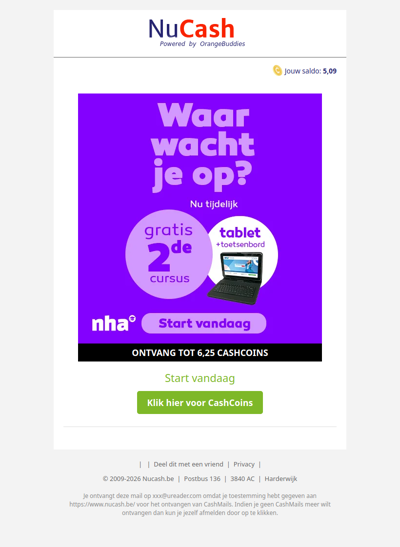 Start je cursus en ontvang tijdelijk een gratis tablet